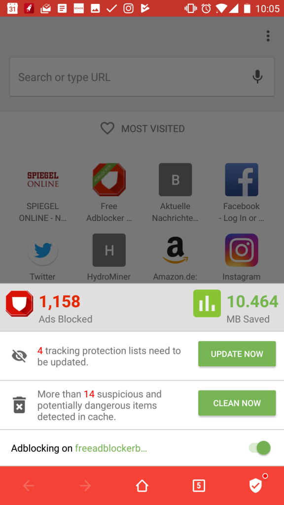 Free Adblocker Browser screenshot